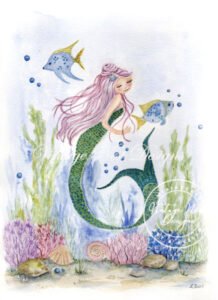 Mermaid No.4 Fine Art Original Watercolor Painting