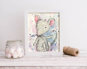 Mouse No.6 Digital Print Watercolor Painting