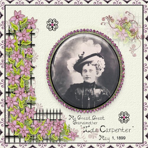 Victorian Florals Quick Page No.1 Quick Page Digital Print Scrapbooking Illustration