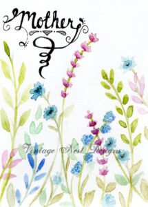 Mother's Day Card No.3 Digital Print Watercolor Painting