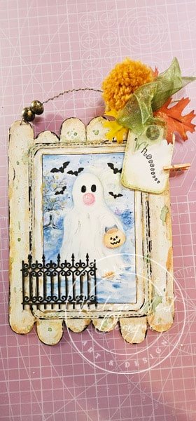 Ghost blowing a pink bubble