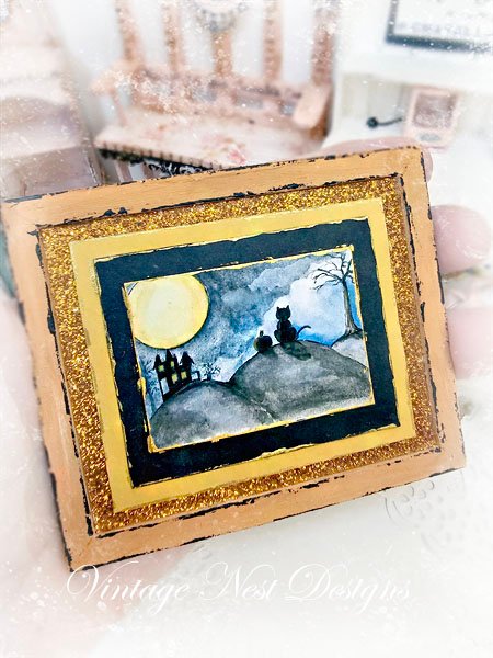 Cat & the Moon No.1:4 Dollhouse Miniature Handmade